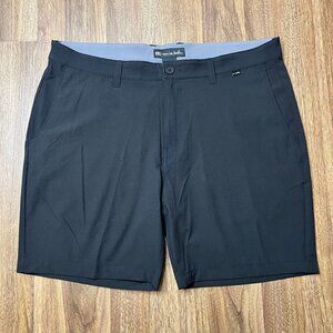 Travis Mathew Shorts Men 38 Black Starnes Micro Chip Golf‎ Performance Size 38